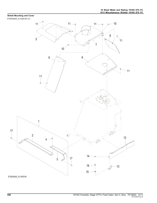 John Deere 1910G Forwarder, Stage V/FT4, Fixed Cabin, Gen II, Grey (L002340-) Parts Catalog Manual - PC16022 - Image 2