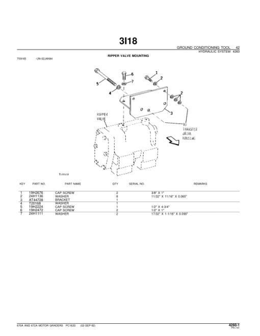 John Deere 670A, 672A Motor Graders Parts Catalog Manual - PC1620 - Image 3