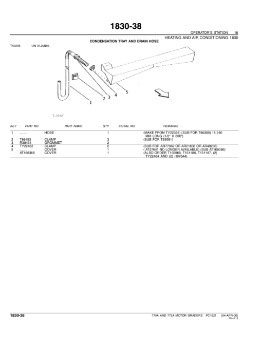 John Deere 770A, 772A Motor Graders Parts Catalog Manual - PC1621 - Image 2