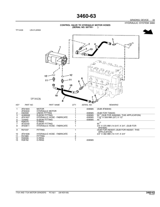 John Deere 770A, 772A Motor Graders Parts Catalog Manual - PC1621 - Image 4