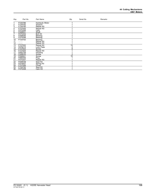 John Deere H225E Harvesting Heads (SN 1EJH225E_0000501) Parts Catalog Manual - PC16245 - Image 3