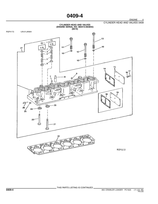 John Deere 855 Crawlers Parts Catalog Manual - PC1625 - Image 3