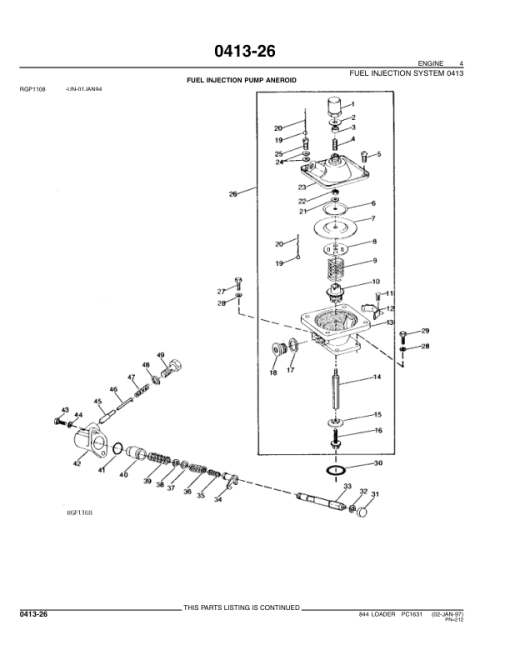 John Deere 844 Loaders Parts Catalog Manual - PC1631 - Image 3