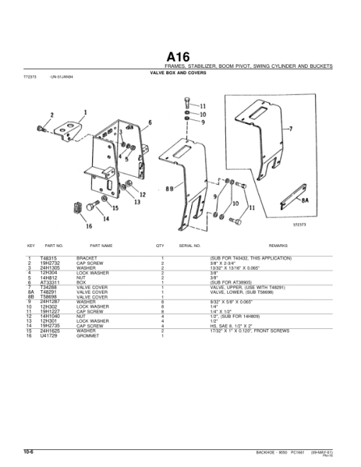 John Deere 9550 Attachments (SN 9550 BACKHOE ON A JD 350C TRACTOR (YR 1979-) Parts Catalog Manual - PC1661 - Image 2