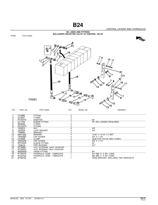 John Deere 9550 Attachments (SN 9550 BACKHOE ON A JD 350C TRACTOR (YR 1979-) Parts Catalog Manual - PC1661 - Image 3