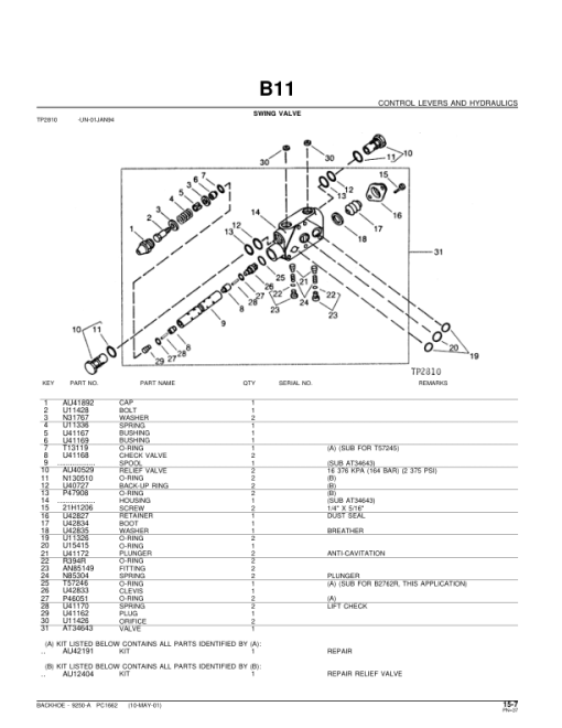 John Deere 9250A Attachments (SN 9250A BACKHOE ON A JD 401C TRACTOR (YR 1979-1989) Parts Catalog Manual - PC1662 - Image 3