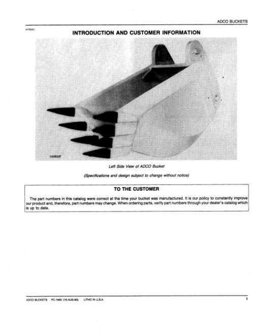 John Deere ADCO Buckets Attachments Parts Catalog Manual - PC1663 - Image 4