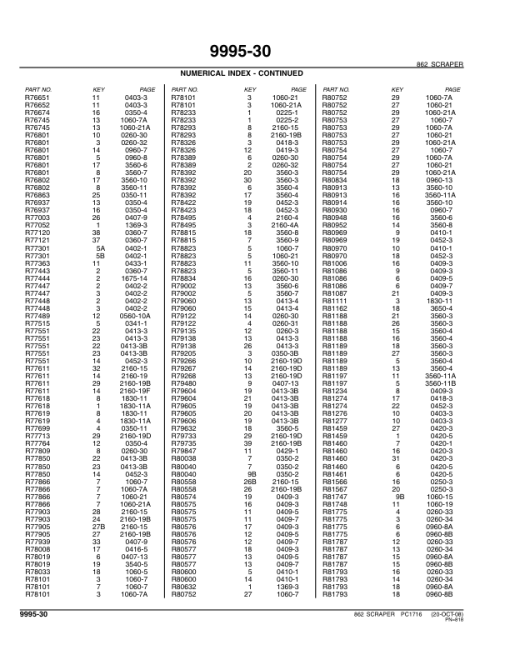 John Deere 862 Scrapers Parts Catalog Manual - PC1716 - Image 4