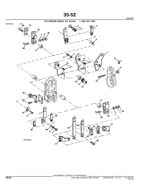 John Deere 6466, 6466A, 6466D, 6466T Engines (SN after 067685 –) Parts Catalog Manual - PC1721 - Image 3