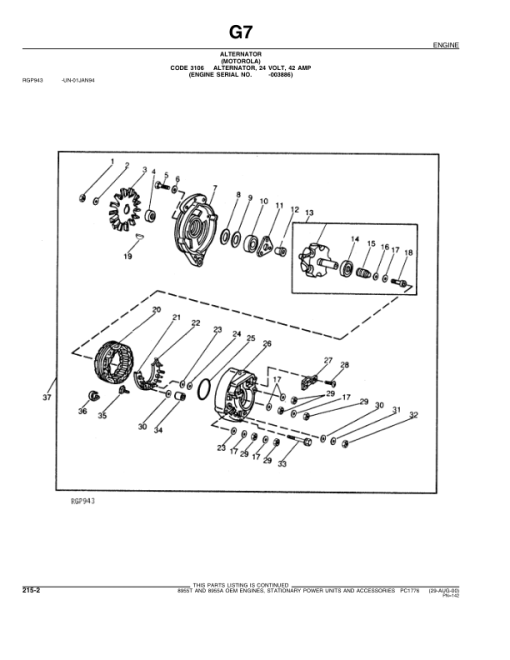 John Deere 8955, 8955A, 8955T Engines Parts Catalog Manual - PC1776 - Image 3