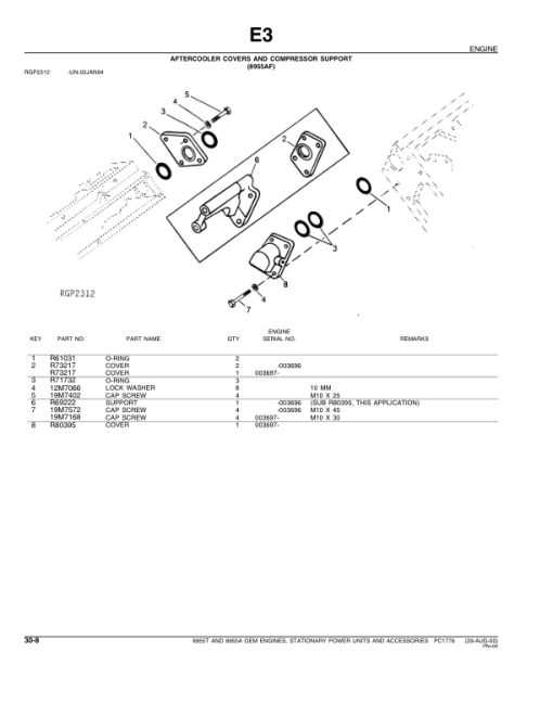 John Deere 8955, 8955A, 8955T Engines Parts Catalog Manual - PC1776 - Image 4