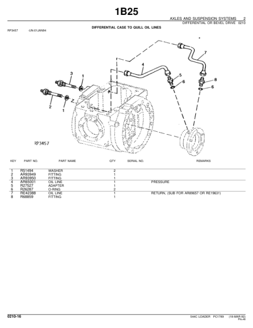 John Deere 544C Loaders Parts Catalog Manual - PC1789 - Image 3