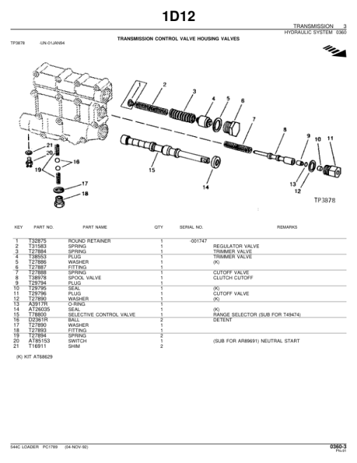 John Deere 544C Loaders Parts Catalog Manual - PC1789 - Image 2