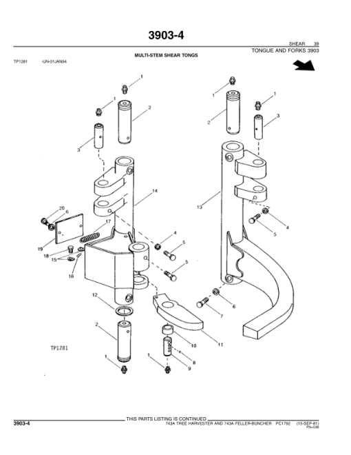 John Deere 743A Harvester Parts Catalog Manual - PC1792 - Image 3