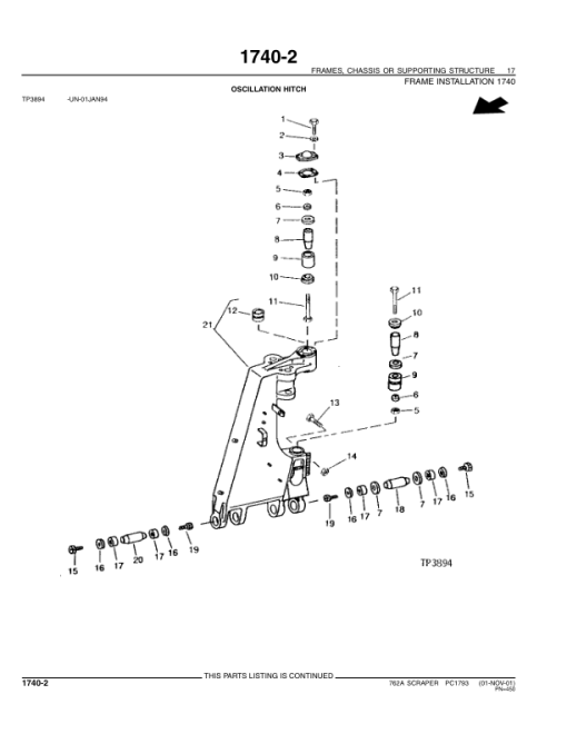 John Deere 762A Scrapers Parts Catalog Manual - PC1793 - Image 3