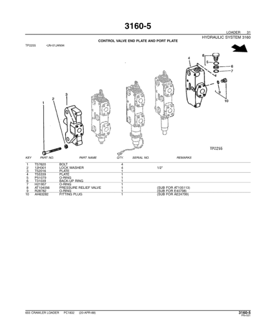 John Deere 655 Crawlers Parts Catalog Manual - PC1832 - Image 3