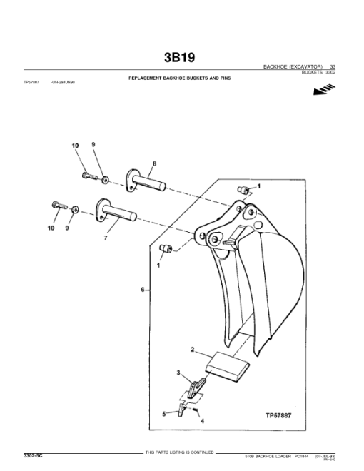 John Deere 510B Backhoes Parts Catalog Manual - PC1844 - Image 2