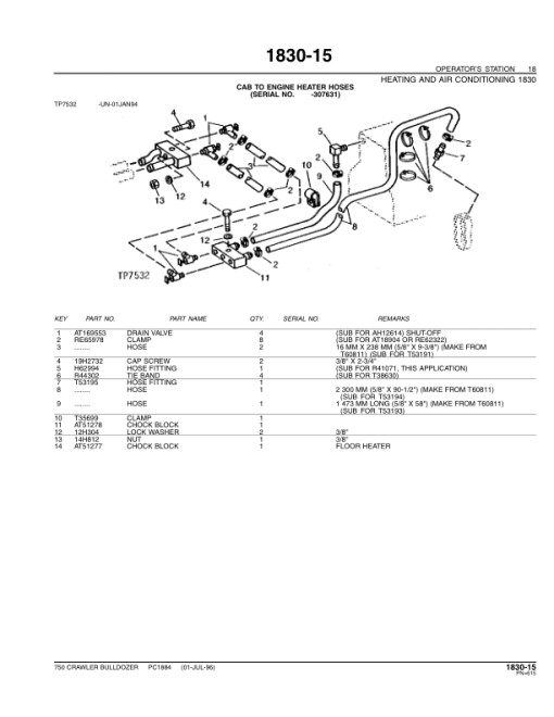 John Deere 750 Crawlers Parts Catalog Manual - PC1884 - Image 3