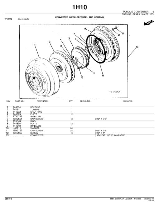 John Deere 555A Crawlers Parts Catalog Manual - PC1889 - Image 3