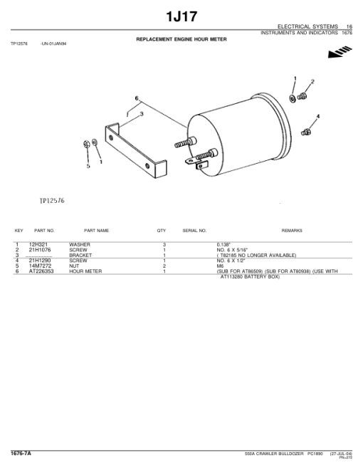 John Deere 550A Crawlers Parts Catalog Manual - PC1890 - Image 2