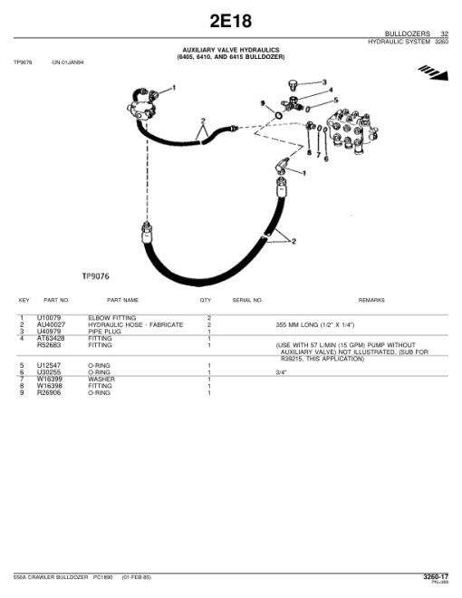 John Deere 550A Crawlers Parts Catalog Manual - PC1890 - Image 3