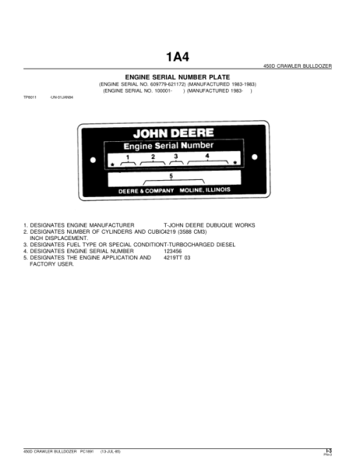 John Deere 450D Crawlers Parts Catalog Manual - PC1891 - Image 4