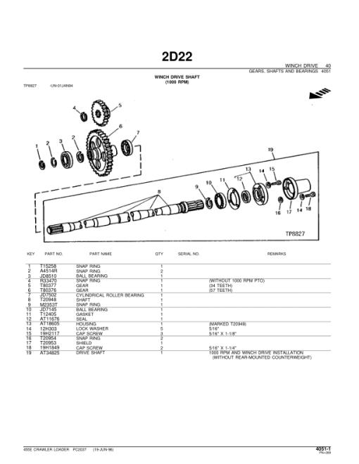 John Deere 455E Crawlers Parts Catalog Manual - PC2037 - Image 3