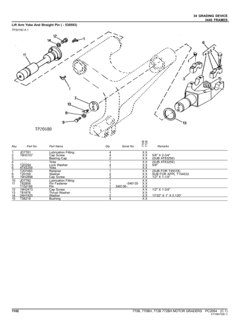 John Deere 770B, 770BH, 772B, 772BH Motor Graders Parts Catalog Manual - PC2064 - Image 2