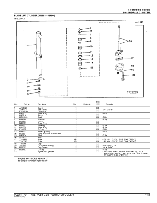 John Deere 770B, 770BH, 772B, 772BH Motor Graders Parts Catalog Manual - PC2064 - Image 3