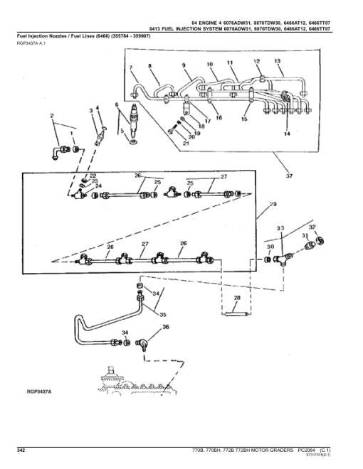 John Deere 770B, 770BH, 772B, 772BH Motor Graders Parts Catalog Manual - PC2064 - Image 4