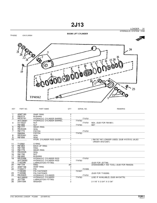 John Deere 310C Backhoes Parts Catalog Manual - PC2068 - Image 3