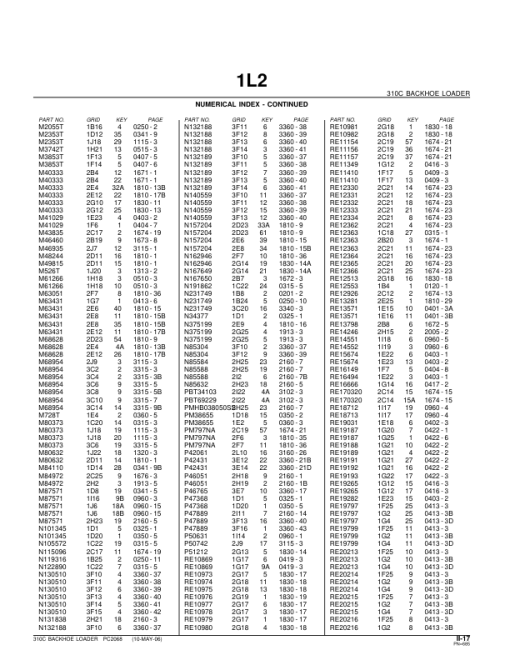 John Deere 310C Backhoes Parts Catalog Manual - PC2068 - Image 4