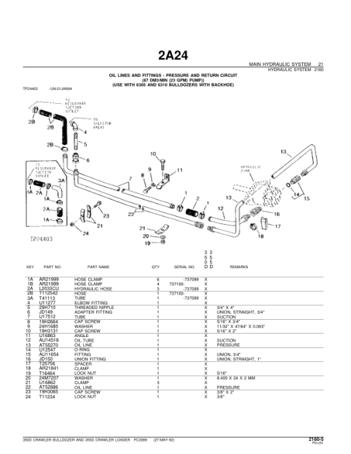 John Deere 350D, 355D Crawlers Bulldozer Loader Parts Catalog Manual - PC2089 - Image 4