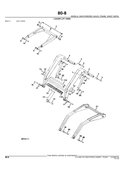 John Deere 570, 575 Skid Steers Parts Catalog Manual - PC2091 - Image 4