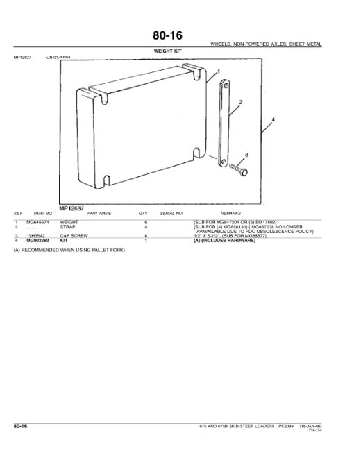 John Deere 675, 675B Skid Steers Parts Catalog Manual - PC2099 - Image 2