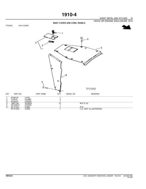 John Deere 315C Backhoes Parts Catalog Manual - PC2144 - Image 2