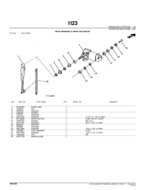 John Deere 315CH Backhoes Parts Catalog Manual - PC2164 - Image 2