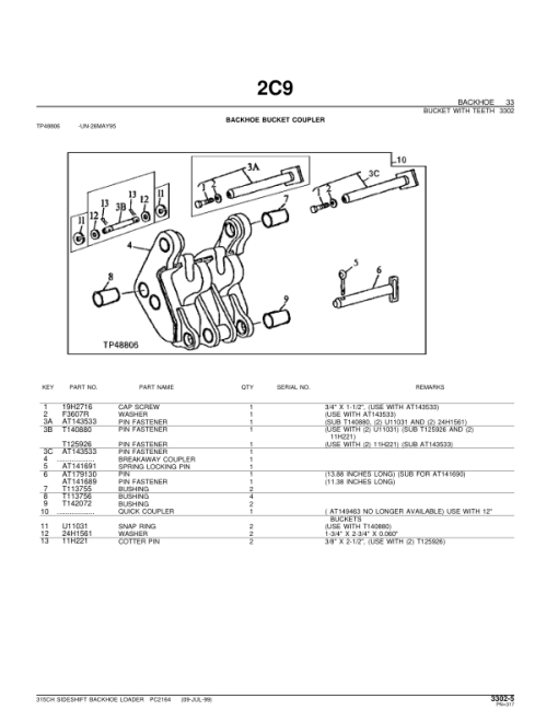 John Deere 315CH Backhoes Parts Catalog Manual - PC2164 - Image 3