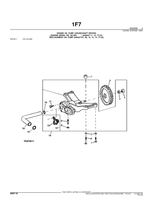 John Deere 790D Excavator and 793D Feller Buncher Parts Catalog Manual - PC2167 - Image 2