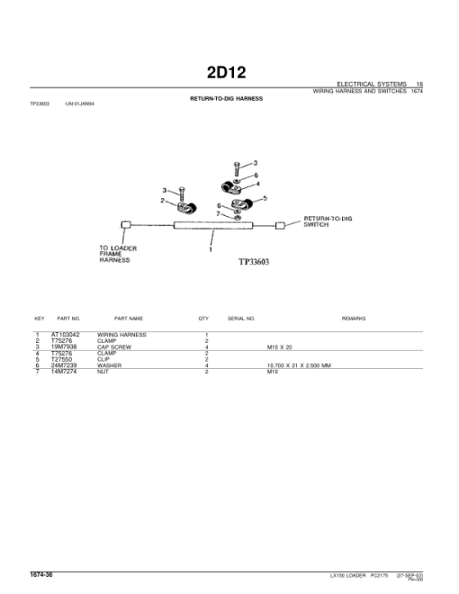 John Deere LX150 Loaders Parts Catalog Manual - PC2175 - Image 2