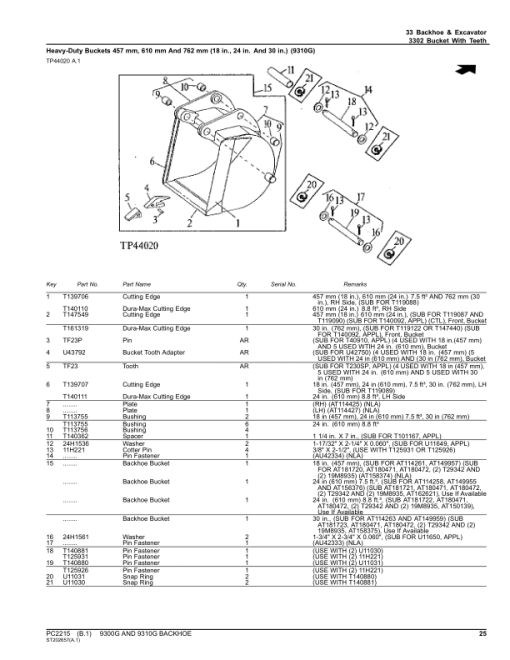 John Deere 9300G, 9310G Backhoes Parts Catalog Manual - PC2215 - Image 2