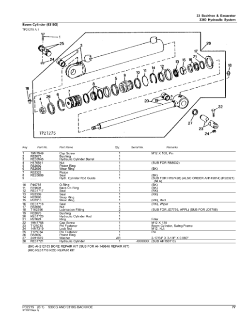 John Deere 9300G, 9310G Backhoes Parts Catalog Manual - PC2215 - Image 3