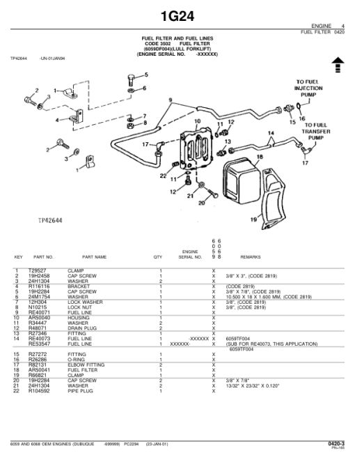 John Deere 5.9L, 6.8L, 6059, 6068 Engines (SN before – 699999) Parts Catalog Manual - PC2294 - Image 4