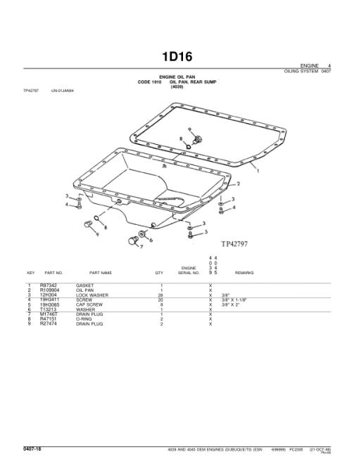 John Deere 4039, 4045 Engines (SN before – 699999) Parts Catalog Manual - PC2305 - Image 3