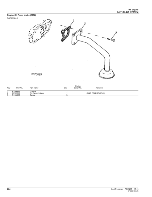 John Deere 644G Loaders Parts Catalog Manual - PC2365 - Image 4