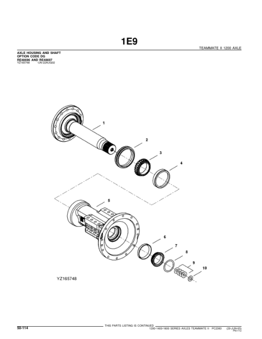 John Deere 1200, 1400, 1600 Axles Parts Catalog Manual - PC2383 - Image 2