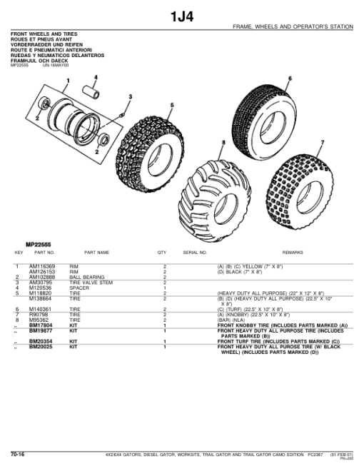 John Deere 4X2, 6X4 Utility Vehicle (Yr 1993 - 1998) Parts Catalog Manual - PC2387 - Image 4