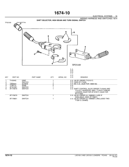 John Deere LXD100-2, LXD120-2 Loaders Parts Catalog Manual - PC2403 - Image 8