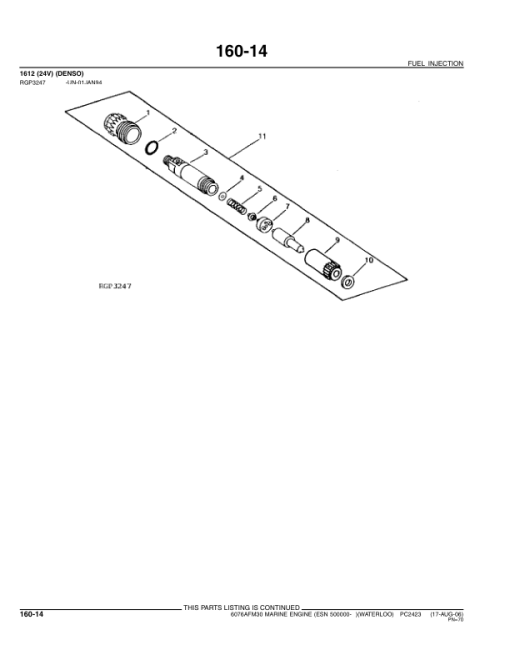 John Deere 6076AFM30 Marine Engines (SN S.N. after 500000-) Parts Catalog Manual - PC2423 - Image 4