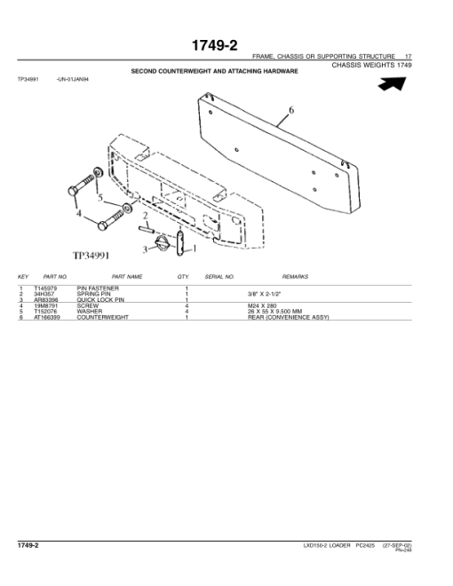 John Deere LXD150-2 Log Loaders Parts Catalog Manual - PC2425 - Image 4